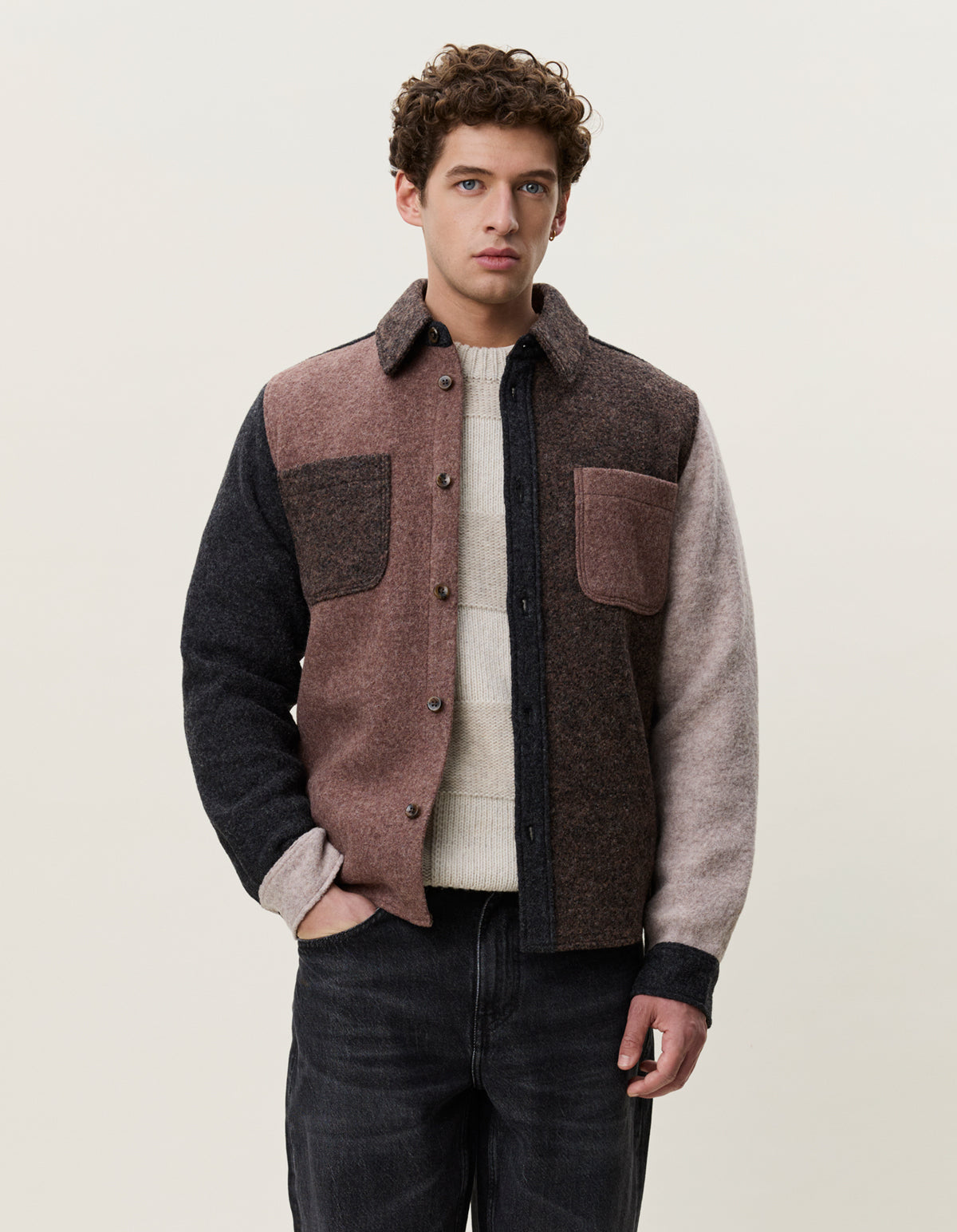 Les Deux Wool Colourblock Overshirt