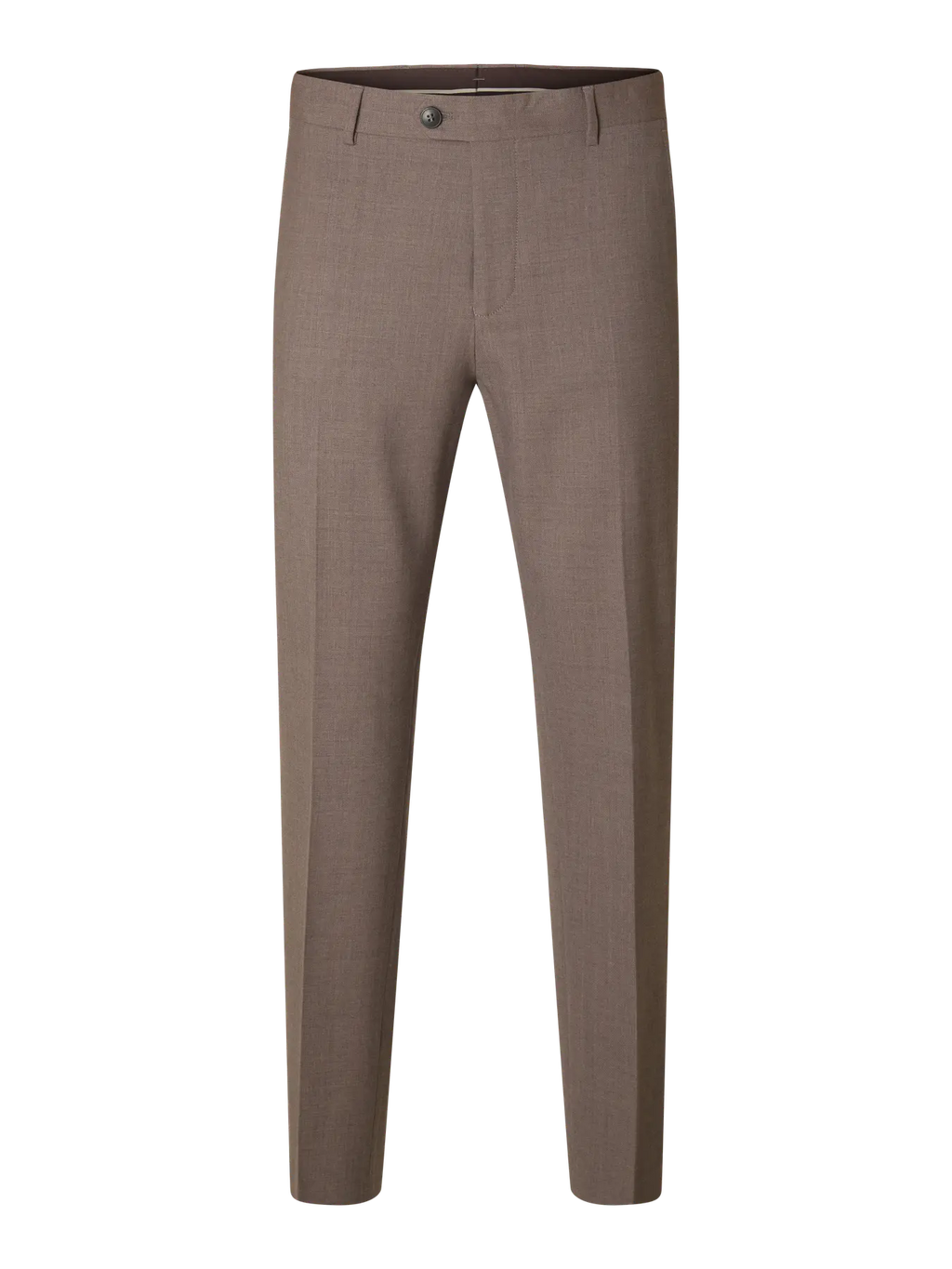 Selected SLIM WOOL BLEND TRS FLEX Morel