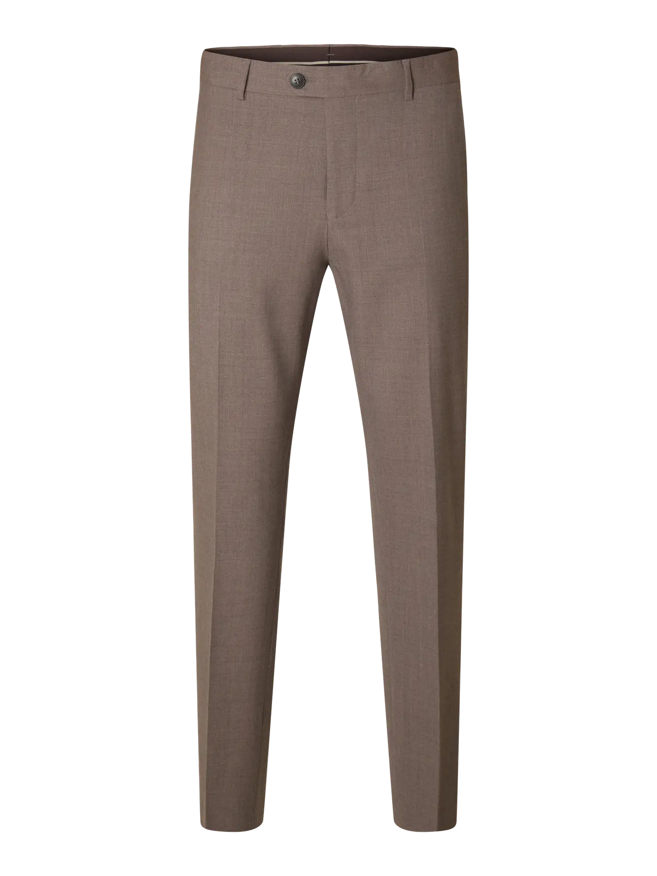Selected SLIM WOOL BLEND TRS FLEX Morel