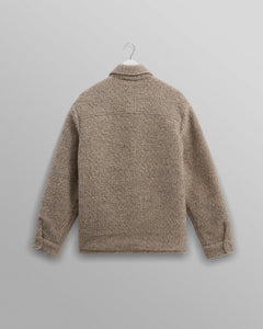 Bouclé-siden af Wax London Mount vendbar overshirt i bouclé-uld i natur – produktbillede