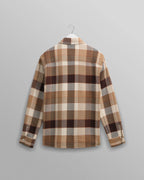 Wax London - Whiting - Natural And Brown Pike Check Overshirt - Supermen.dk