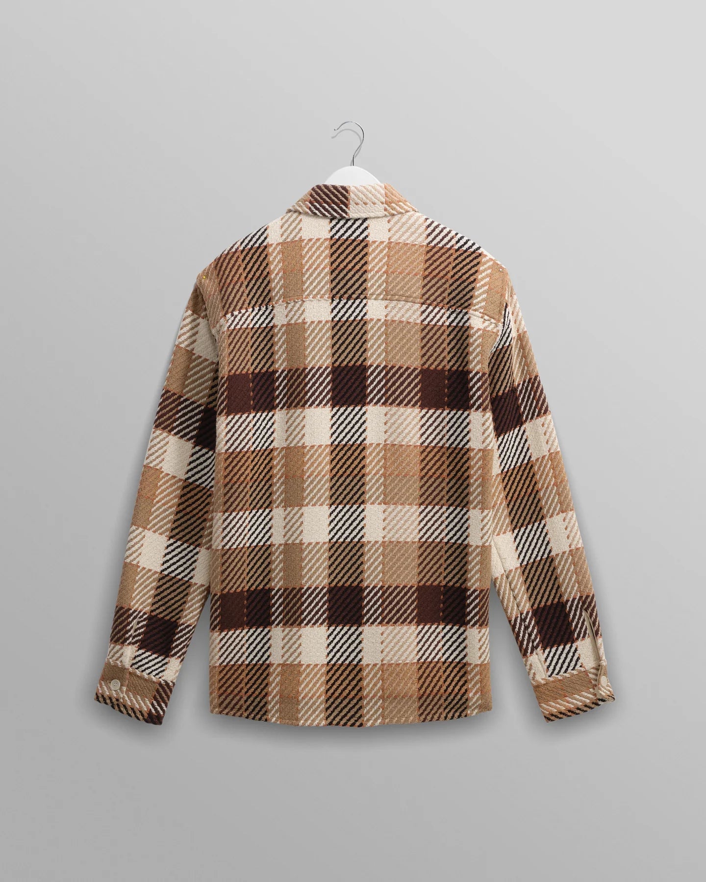 Wax London - Whiting - Natural And Brown Pike Check Overshirt - Supermen.dk