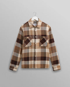 Wax London Whiting overshirt i natur og brun pike-tern på bøjle set forfra