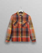 Wax London - Whiting - Orange Pike Check Overshirt - Supermen.dk