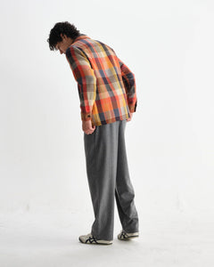 Wax London Whiting overshirt i orange pike-tern set fra siden