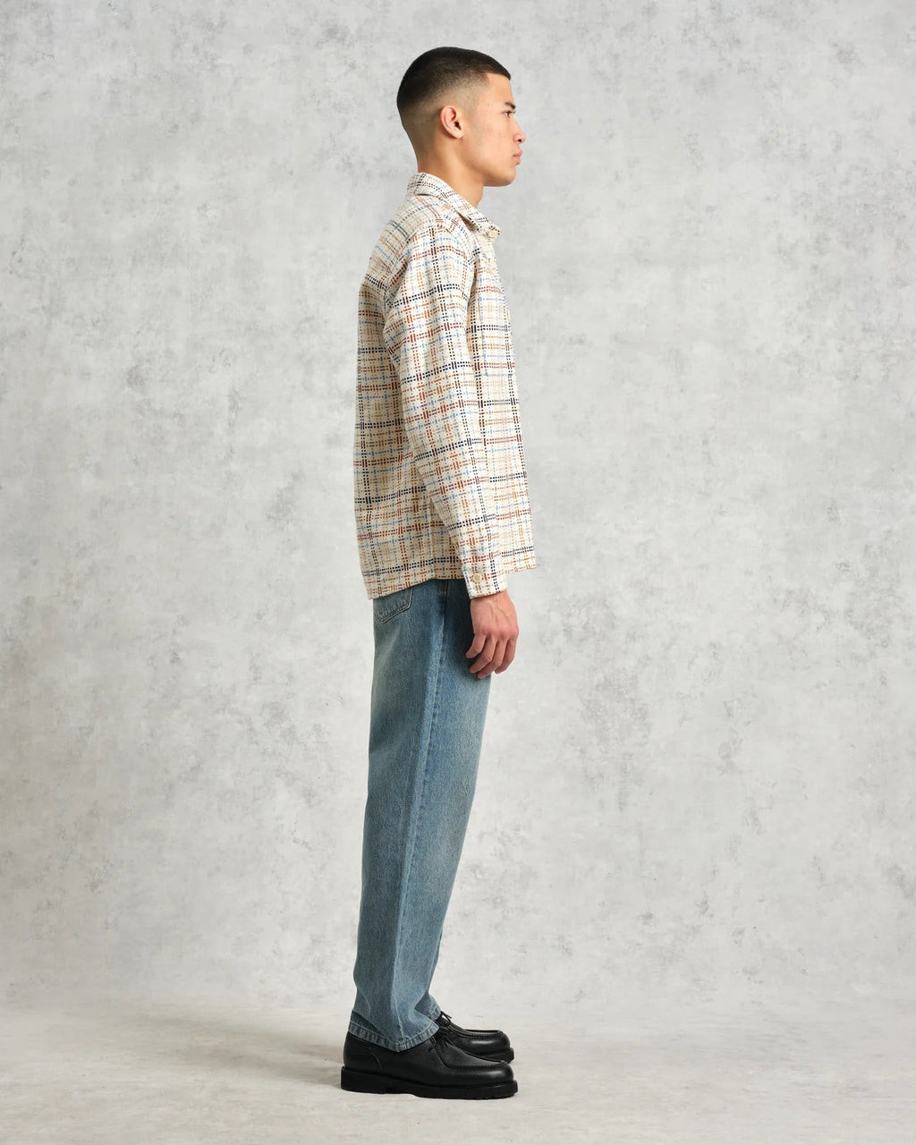 Whiting - Ecru And Multicolour Yard Check Overshirt - Supermen.dk