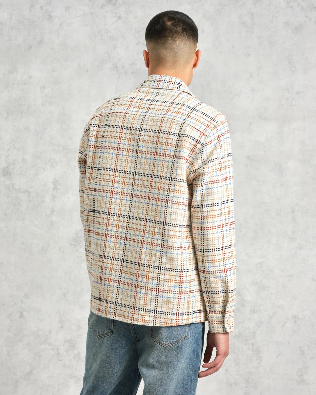 Whiting - Ecru And Multicolour Yard Check Overshirt - Supermen.dk