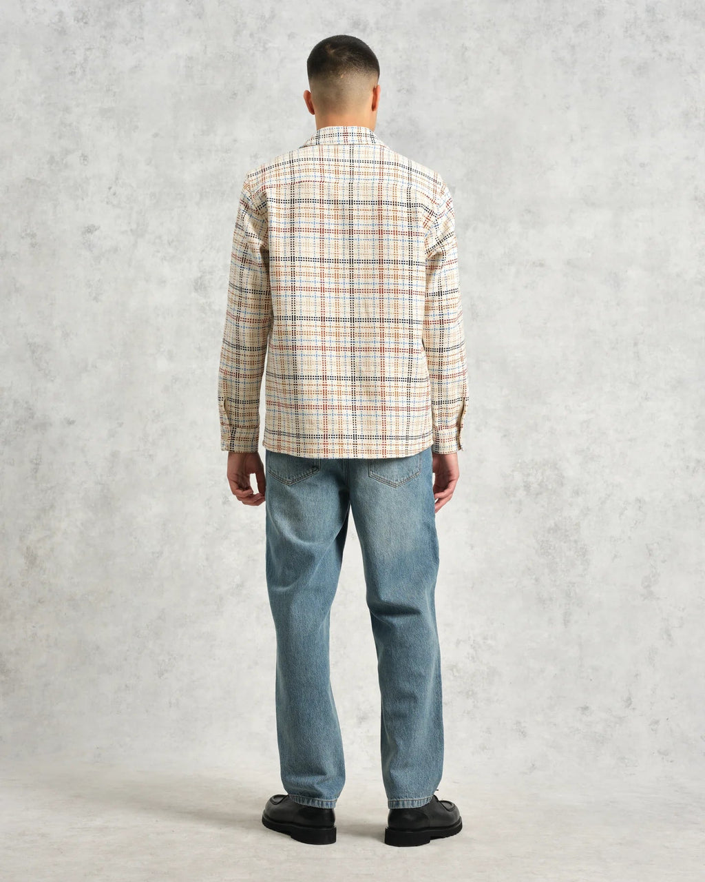 Whiting - Ecru And Multicolour Yard Check Overshirt - Supermen.dk