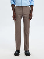 Selected SLIM WOOL BLEND TRS FLEX Morel