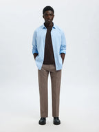 Selected SLIM WOOL BLEND TRS FLEX Morel
