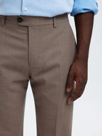 Selected SLIM WOOL BLEND TRS FLEX Morel