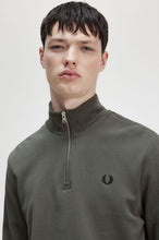 Indlæs billede til gallerivisning Fred Perry Half Zip Sweatshirt Green - Supermen.dk
