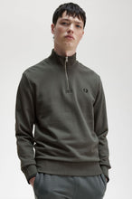 Indlæs billede til gallerivisning Fred Perry Half Zip Sweatshirt Green - Supermen.dk

