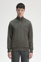Indlæs billede til gallerivisning Fred Perry Half Zip Sweatshirt Green - Supermen.dk
