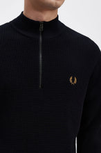 Indlæs billede til gallerivisning Fred Perry Waffle Stitch Half Zip Navy - Supermen.dk
