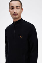 Indlæs billede til gallerivisning Fred Perry Waffle Stitch Half Zip Navy - Supermen.dk
