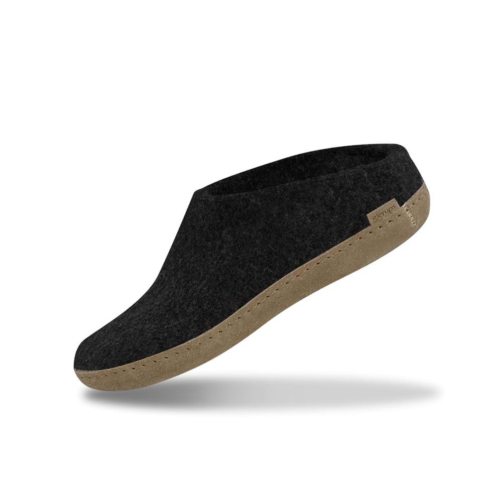 Glerups Tøffel/Slip-on med skindsål – koksgrå