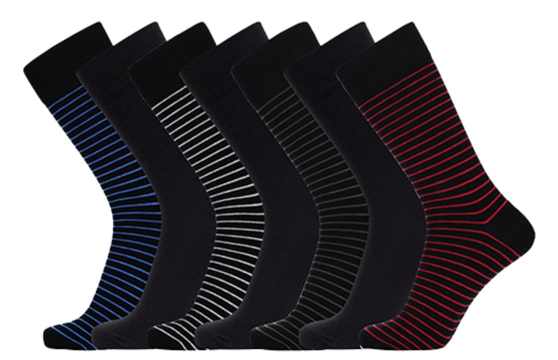 JBS Herrestrømper 7-pak stribet og ensfarvet