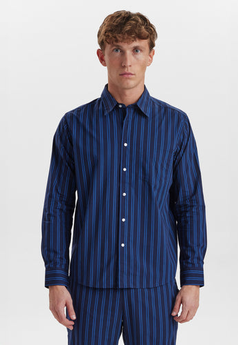 JBS OF DK Pyjamasskjorte | økologisk bomuld | navy - Supermen.dk