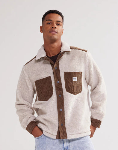 LEE SHERPA OVERSHIRT IN ECRU - Supermen.dk