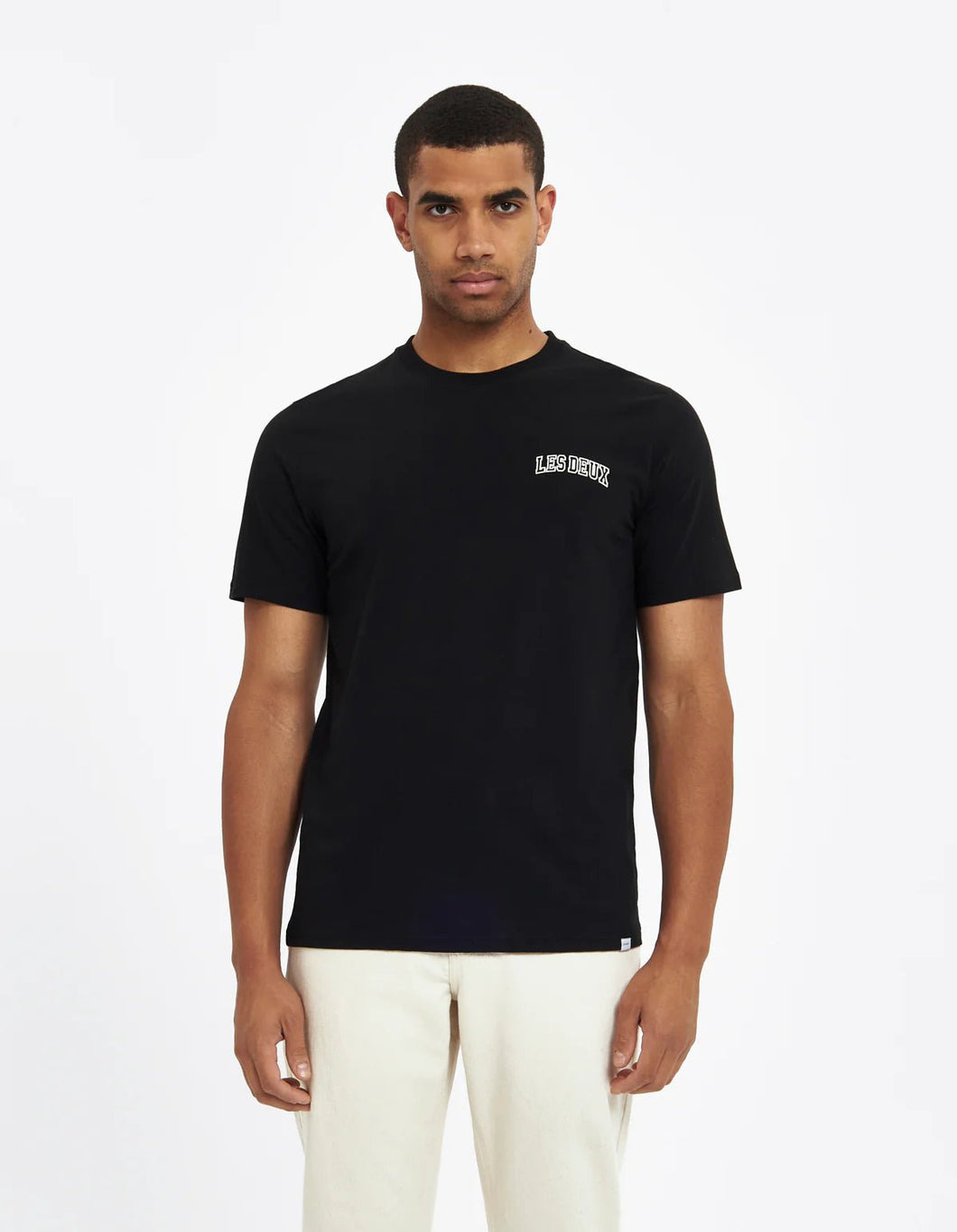 Les Deux Blake T-Shirt BLACK/WHITE - Supermen.dk