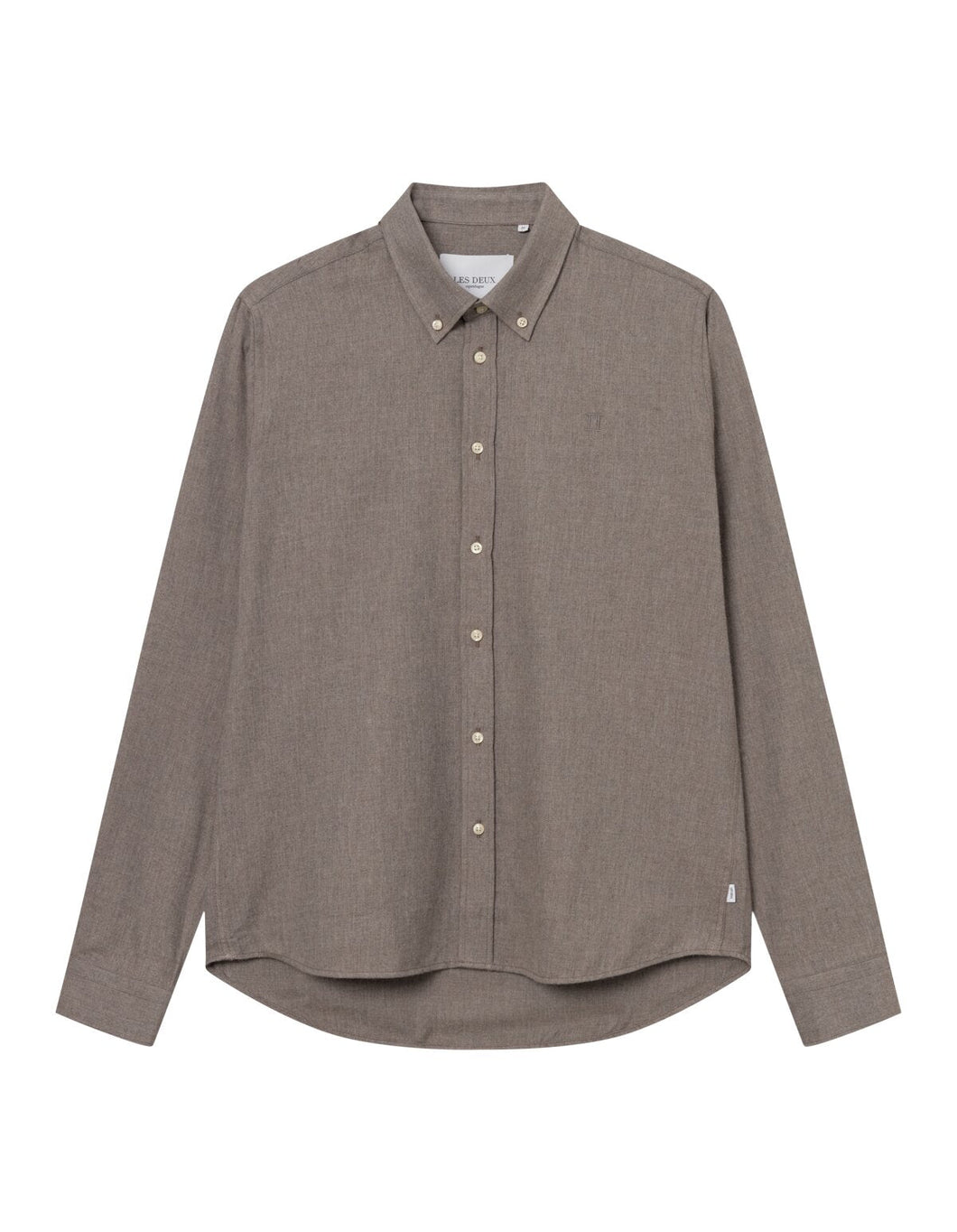 Les Deux Desert Reg Shirt Mountain Grey Melange - Supermen.dk