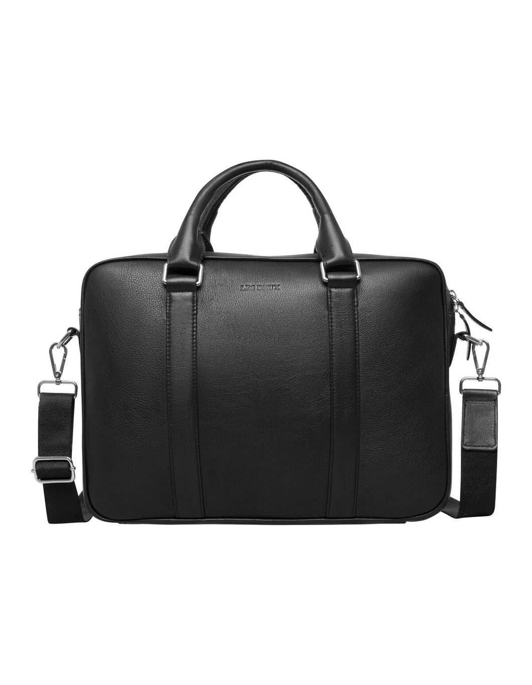 Les Deux Leather Computer Bag Single Black - Supermen.dk