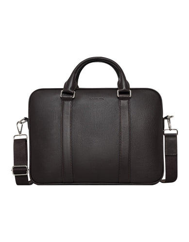 Les Deux Leather Computer Bag Single Dark Brown - Supermen.dk