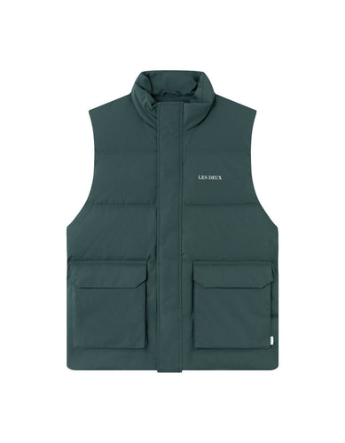 Les Deux Maddox Puffer Vest Pine Green - Supermen.dk