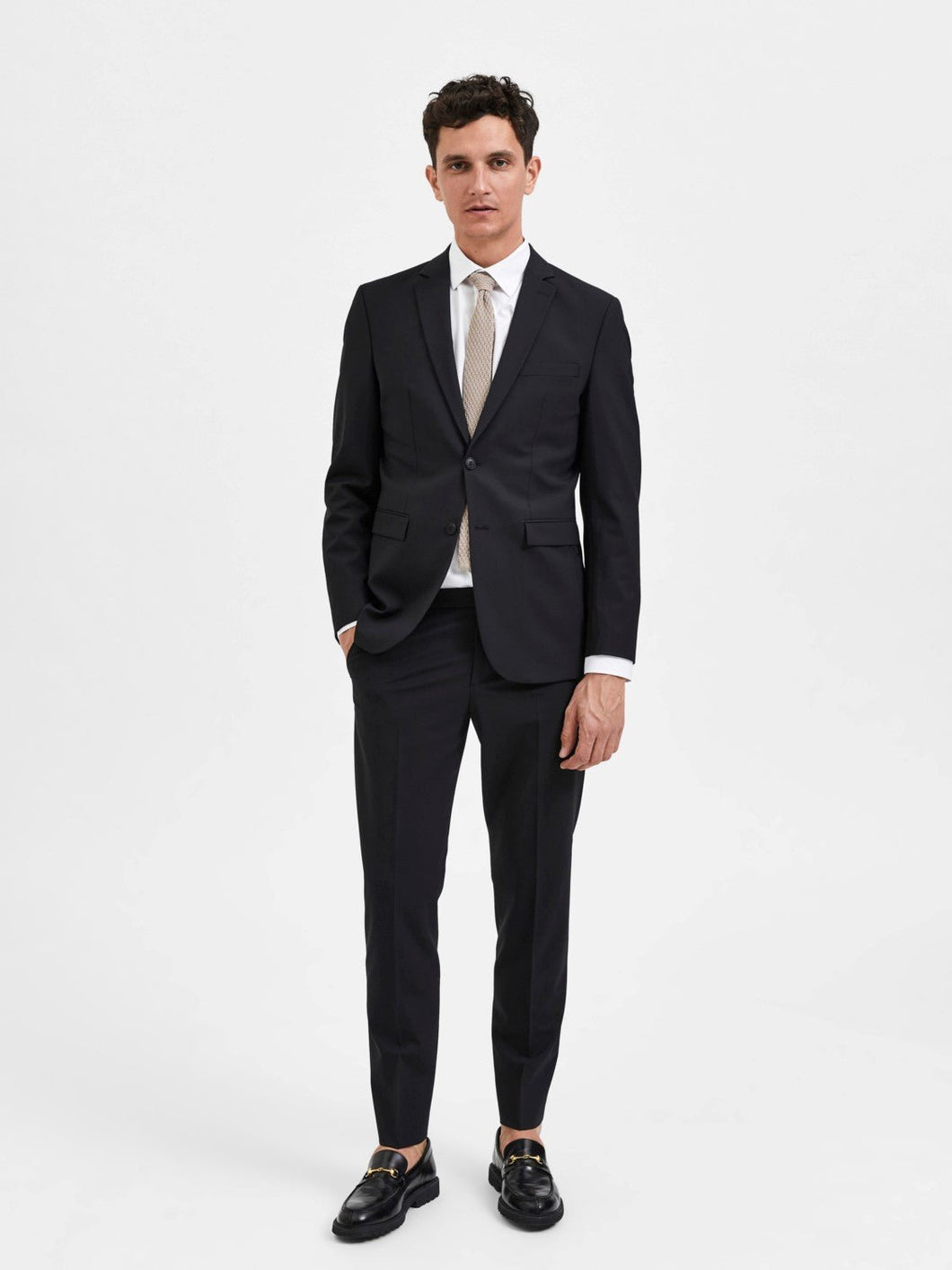 Selected SLHSLIM-ELON BLAZER BLACK - Supermen.dk