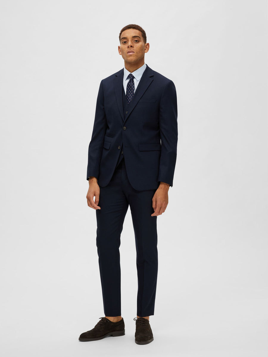 Selected Slim Neil blazer i navy som jakkesæt – helfigur