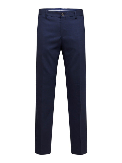 Selected Slim Neil habitbukser i navy – produktbillede