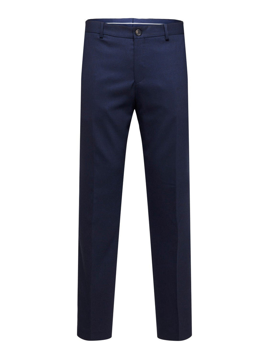 Selected Slim Neil habitbukser i navy – produktbillede