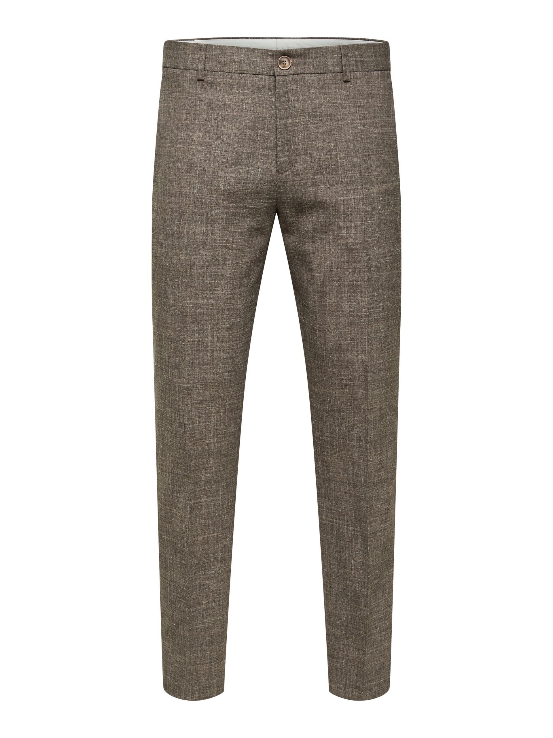 Selected SLHSLIM-OASIS LINEN BUKS Dark Sand Melange
