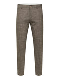 Selected SLHSLIM-OASIS LINEN BUKS Dark Sand Melange - Supermen.dk