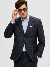 Indlæs billede til gallerivisning Selected SLIM-OASIS LINEN NAVY CHK BLAZER - Supermen.dk
