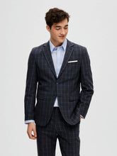 Indlæs billede til gallerivisning Selected SLIM-OASIS LINEN NAVY CHK BLAZER - Supermen.dk
